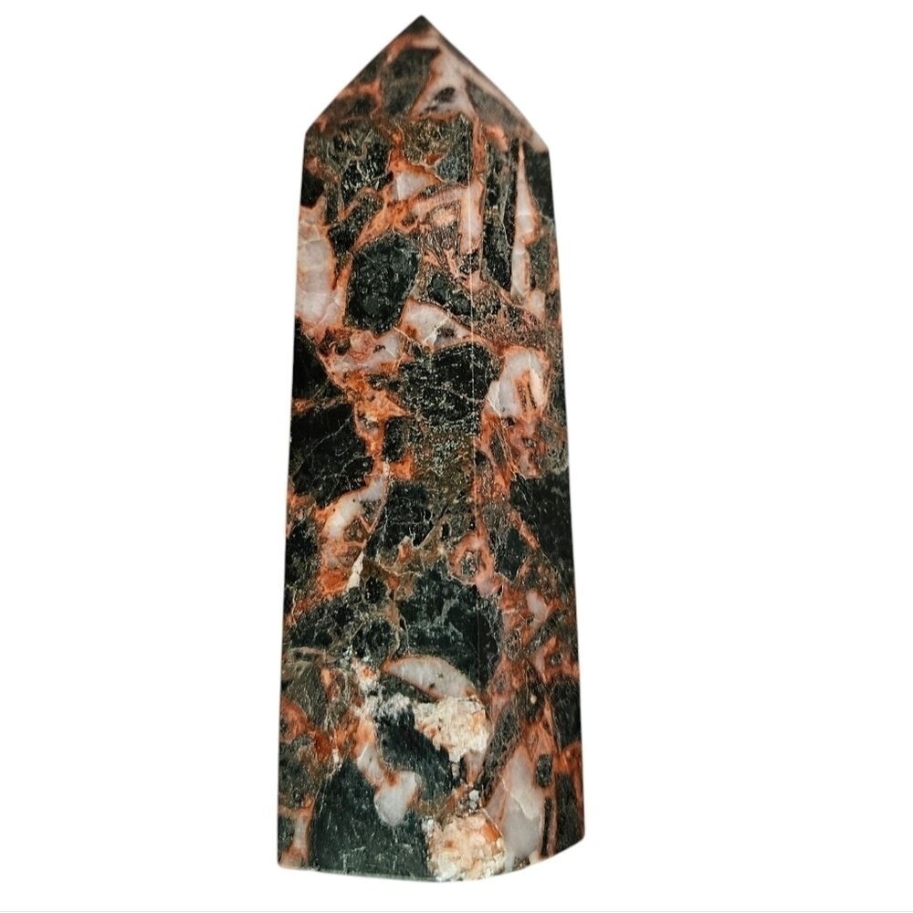 Brecciated Jasper Tower - Red, White, Black 4 inches